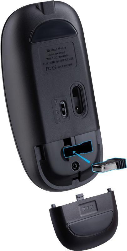 Mysz bezprzewodowa Defender VITRUAL MB-635 optyczna 1600dpi 2.4 GHz + Bluetooth czarna AKUMULATOR bezklikowa silent — zdjęcie 5