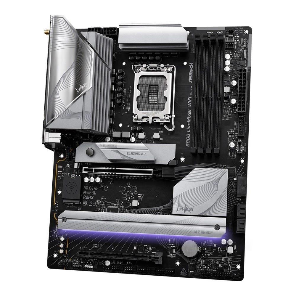 Płyta ASRock B860 LiveMixer WiFi /B860/DDR5/SATA3/M.2/TB4/WiFi/BT/PCIe/5.0/s.1851/ATX — zdjęcie 4