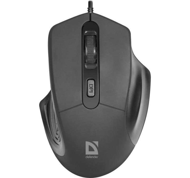 Mysz przewodowa Defender DATUM MB-347 optyczna 1600dpi 4P czarna — zdjęcie 1
