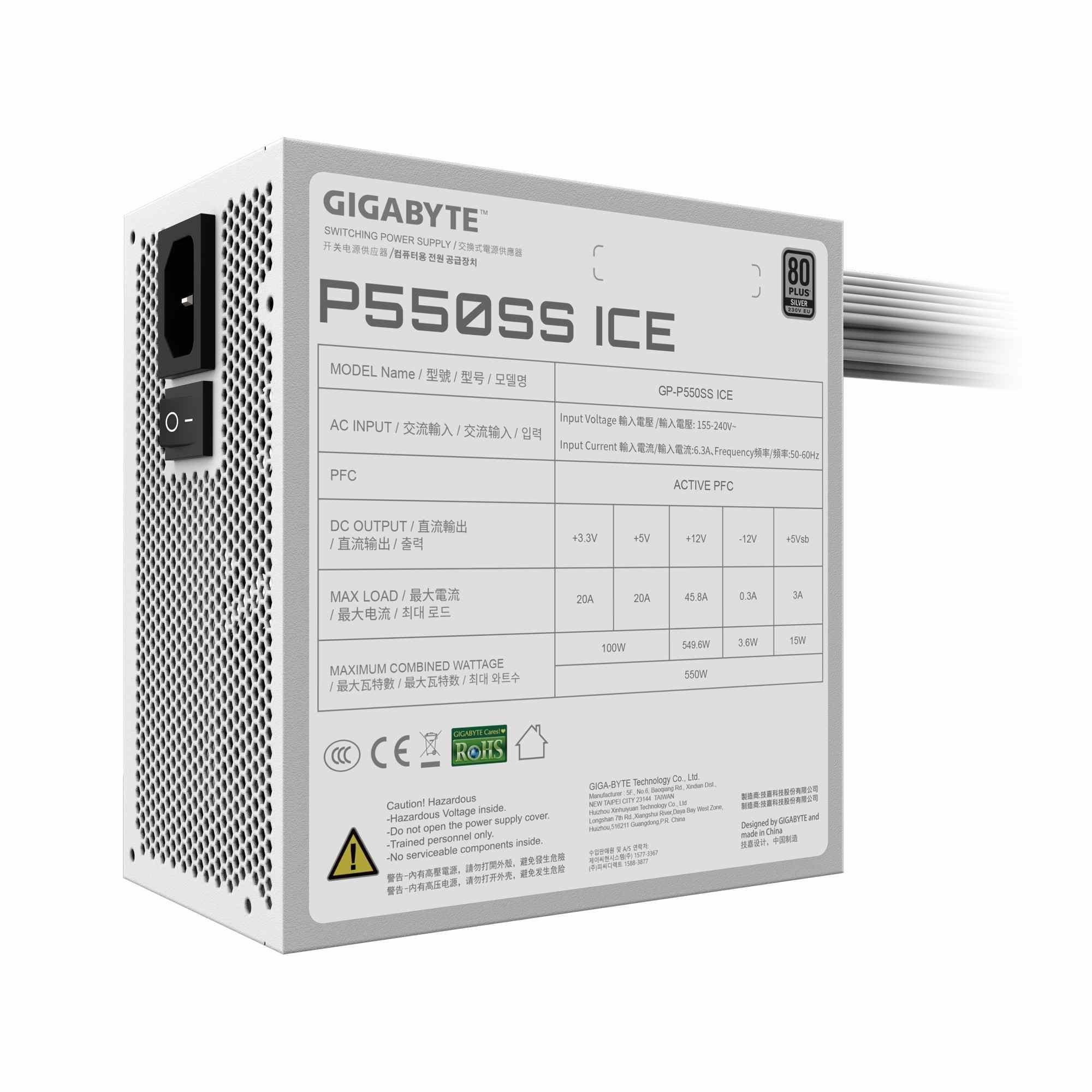Zasilacz Gigabyte GP-P550SS ICE 550W 120mm 80+Silver — zdjęcie 6