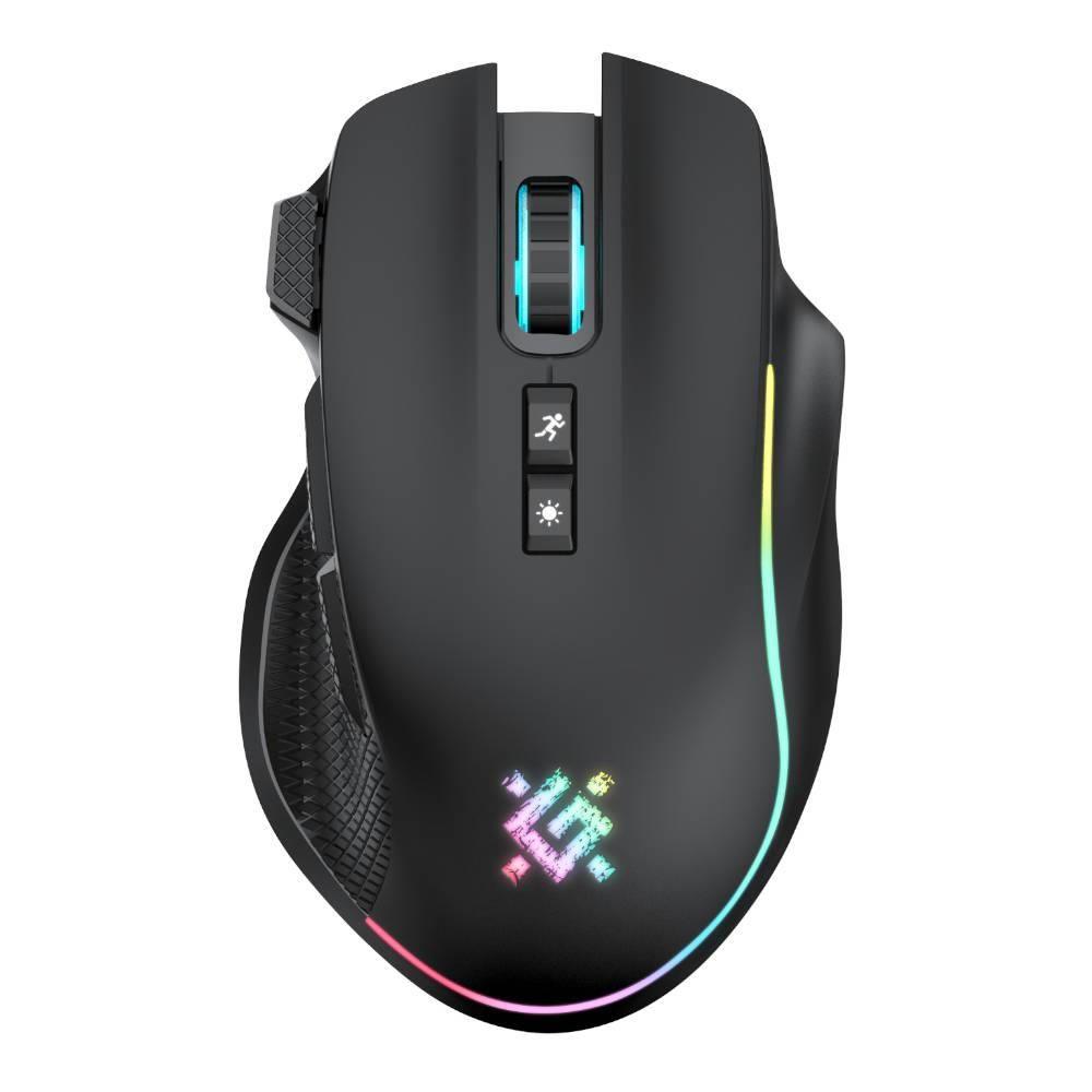 Mysz bezprzewodowa Defender THUNDER GM-213 optyczna 1600dpi czarna RGB AKUMULATOR 8 przycisków Gaming — zdjęcie 1
