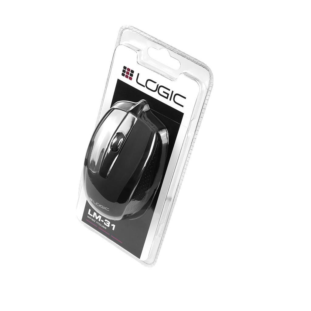 Mysz przewodowa LOGIC LM-31 optyczna czarna — zdjęcie 4