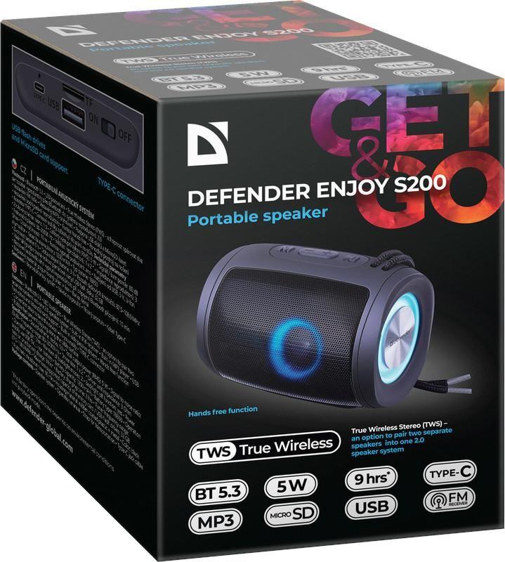Głośnik Defender Enjoy S200 Bluetooth 5W BT/FM/TF/USB/AUX/TWS/LED — zdjęcie 5