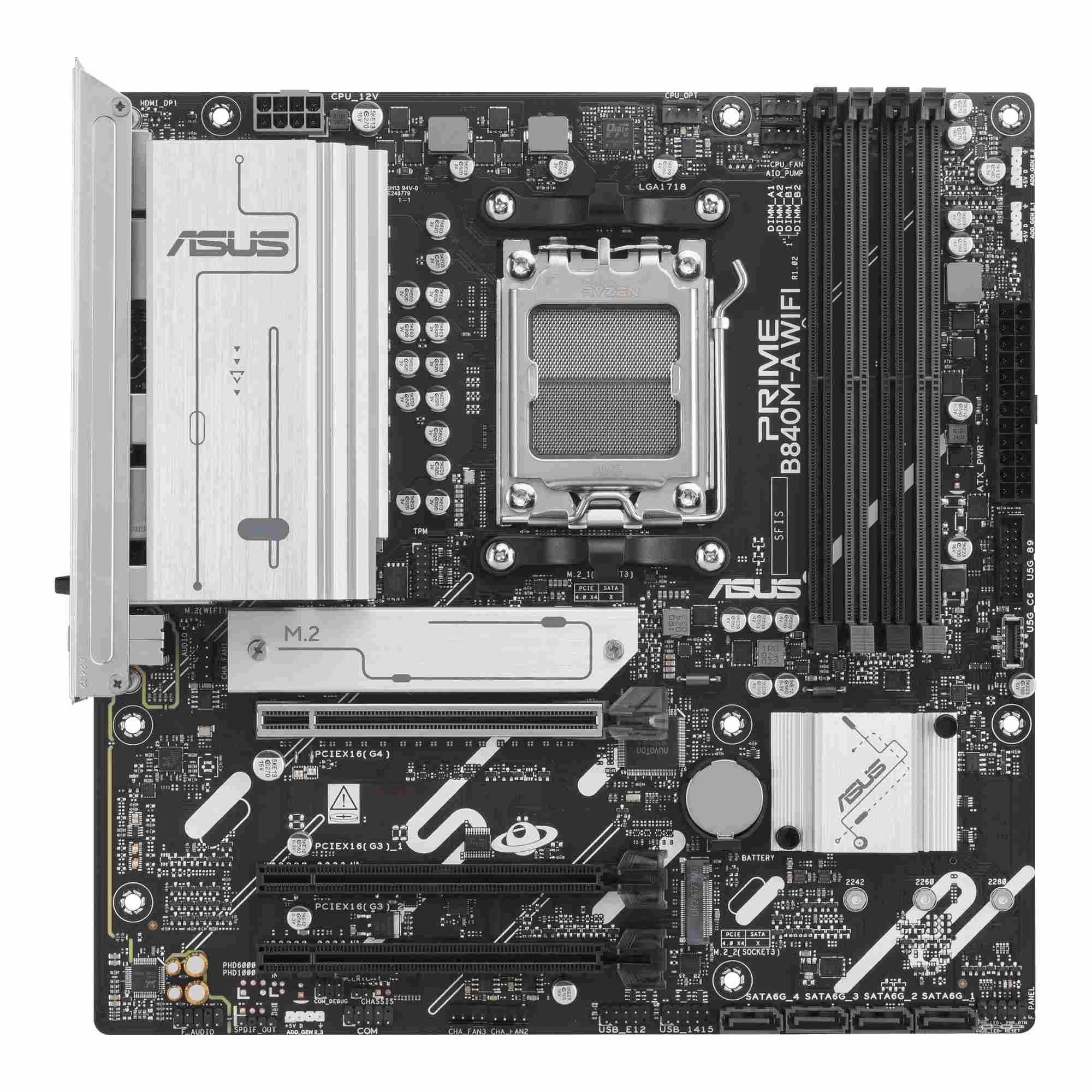 Płyta Asus PRIME B840M-A WIFI /AMD B840/DDR5/SATA3/M.2/USB3.1/PCIe4.0/AM5/mATX — zdjęcie 1