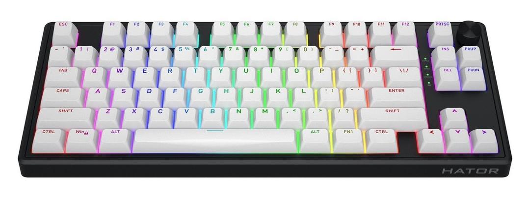 Klawiatura dla graczy Hator Skyfall 80 bezprzewodowa mechaniczna biało-czarna