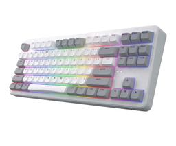 Klawiatura dla graczy Hator Rockfall 3 TKL bezprzewodowa mechaniczna biała, klawisze szaro-białe
