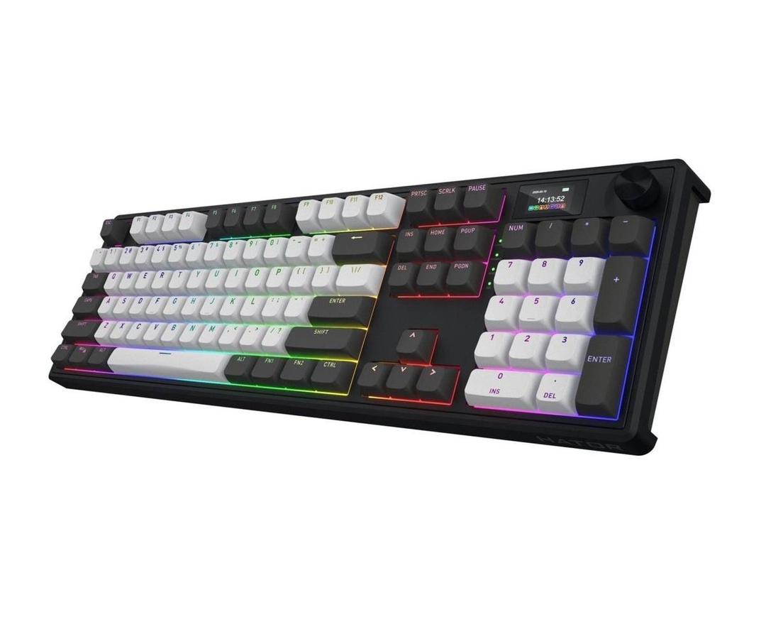 Klawiatura dla graczy Hator Skyfall 100 PRO bezprzewodowa mechaniczna szaro-czarna