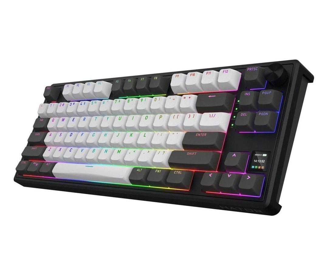 Klawiatura dla graczy Hator Skyfall 80 PRO bezprzewodowa mechaniczna szaro-czarna