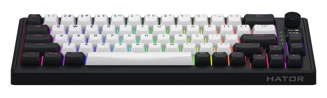 Klawiatura dla graczy Hator Skyfall 65 MAG ULTIMA 8K bezprzewodowa biało-czarna