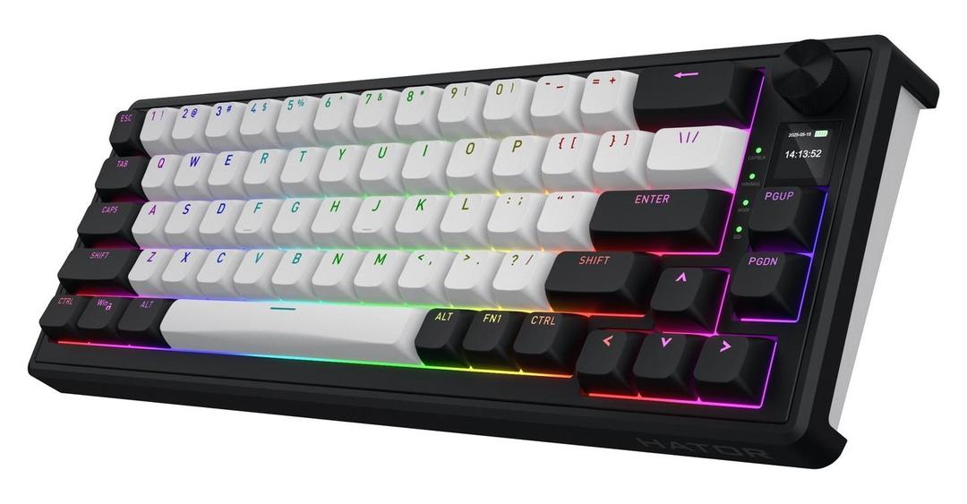 Klawiatura dla graczy Hator Skyfall 65 MAG ULTIMA 8K bezprzewodowa biało-czarna