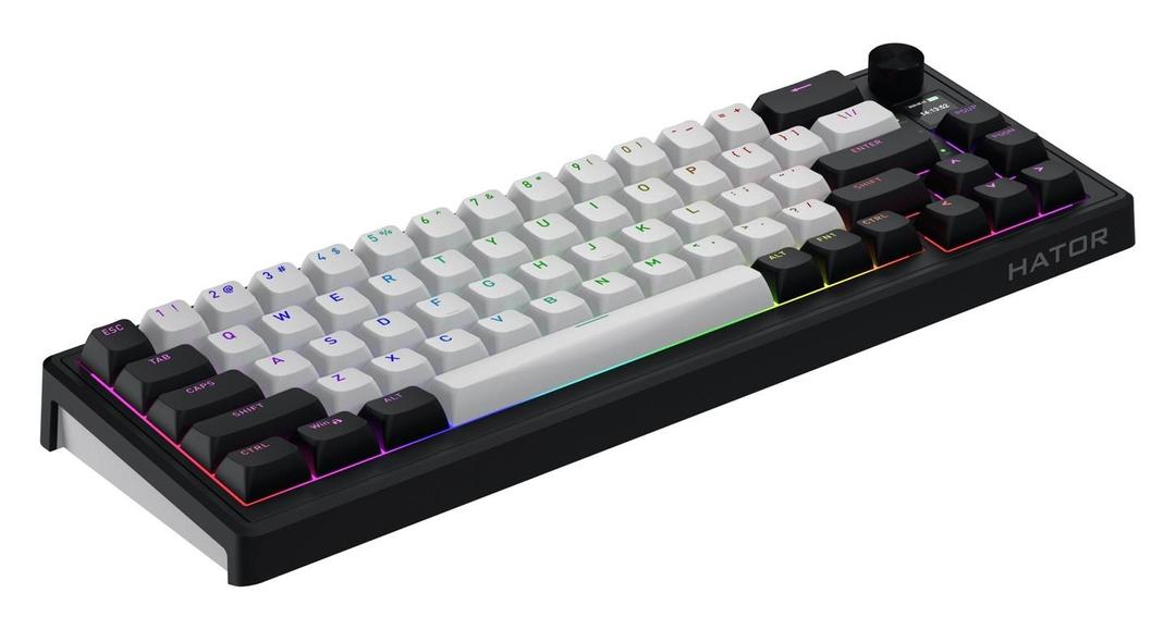 Klawiatura dla graczy Hator Skyfall 65 MAG ULTIMA 8K bezprzewodowa biało-czarna