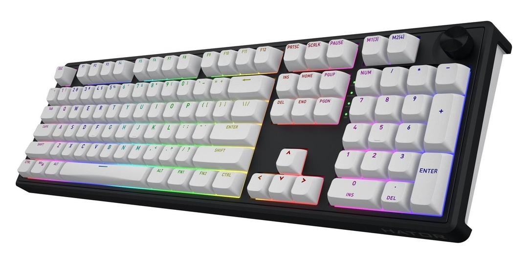 Klawiatura dla graczy Hator Skyfall 100 Wireless biało-czarna