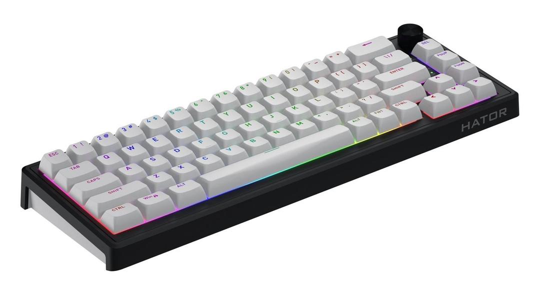 Klawiatura dla graczy Hator Skyfall 65 Wireless biało-czarna