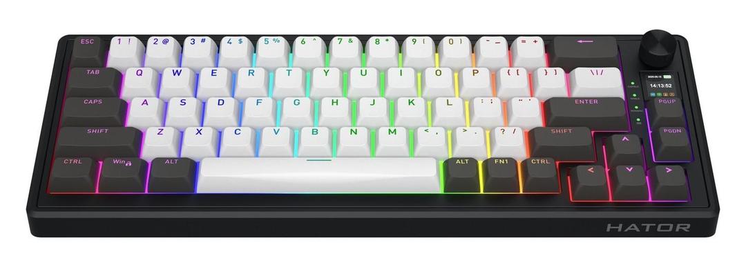 Klawiatura dla graczy Hator Skyfall 65 PRO Wireless szaro-czarna
