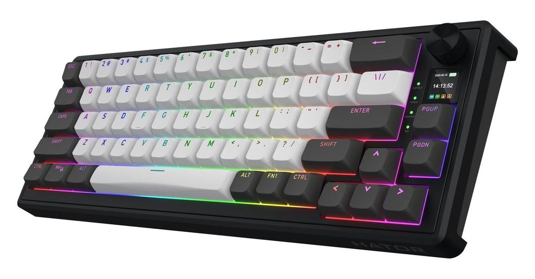 Klawiatura dla graczy Hator Skyfall 65 PRO Wireless szaro-czarna