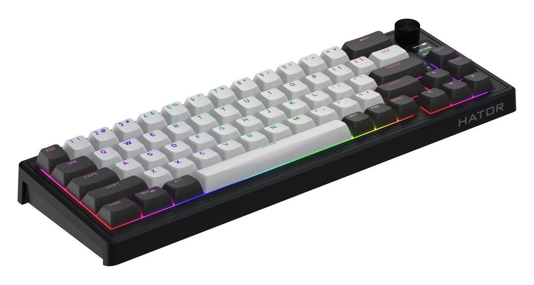 Klawiatura dla graczy Hator Skyfall 65 PRO Wireless szaro-czarna