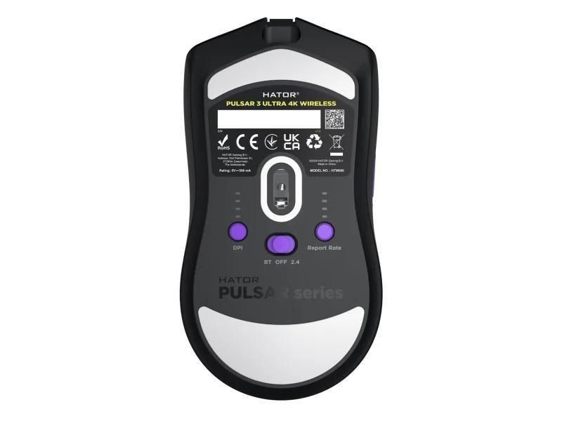 Mysz dla graczy bezprzewodowa Hator Pulsar 3 Ultra 4K Wireless czarna