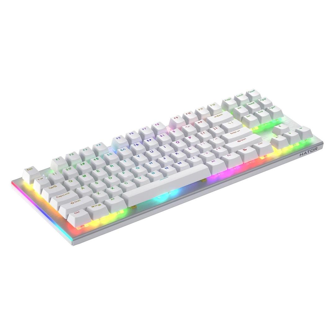 Klawiatura dla graczy Hator Gravity TKL mechaniczna biała (klawisze biało-szare)