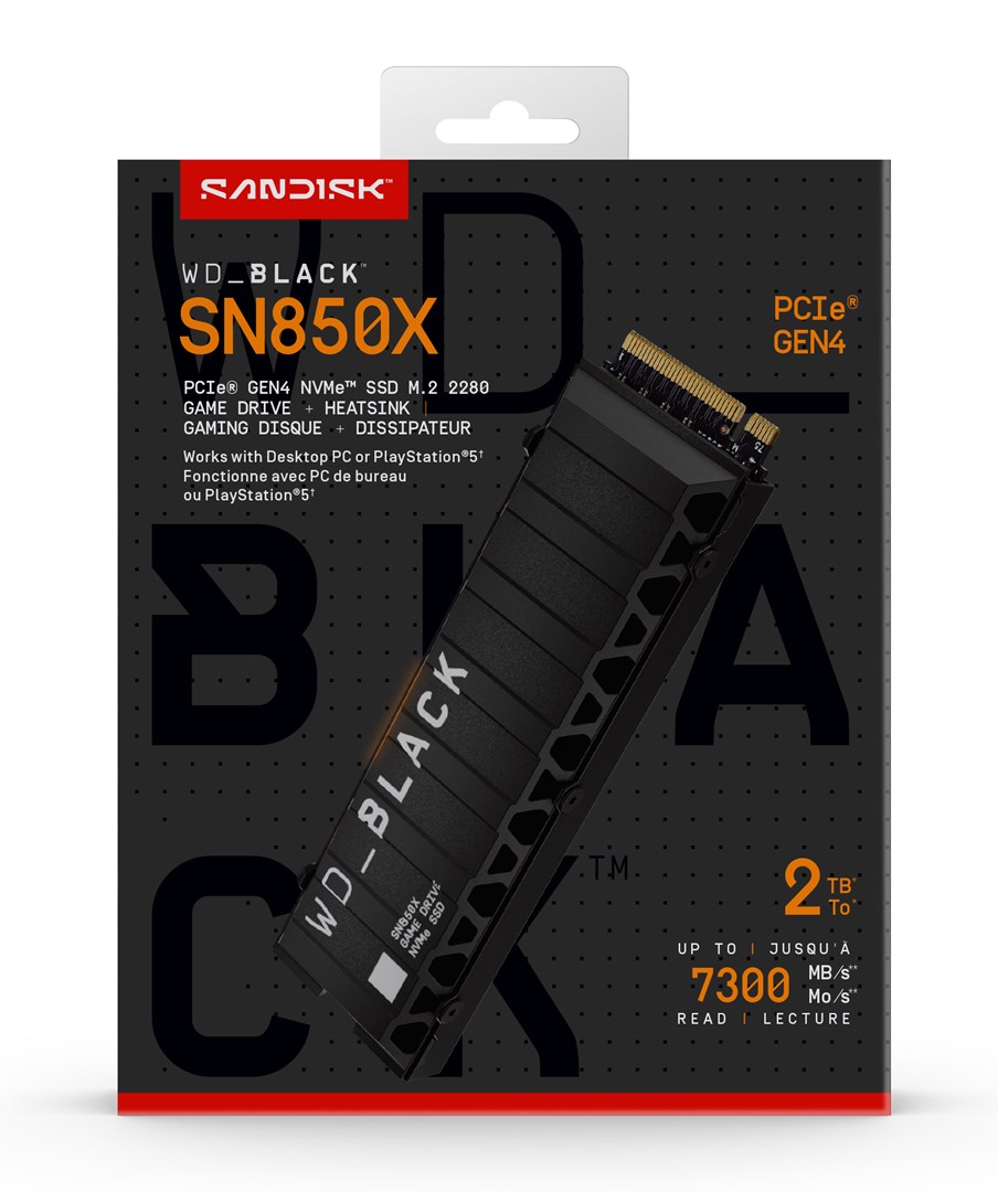 Dysk SSD WD Black SN850X WDS200T2XHE (2 TB ; M.2; PCIe NVMe 4.0 x4; heatsink)