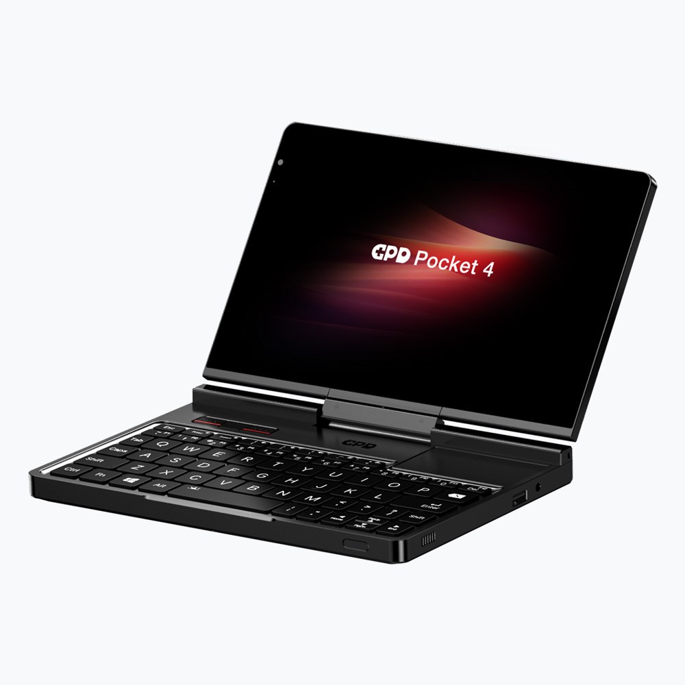 Laptop GPD-Pocket-4 Ryzen 7 8840U/8" WQXGA (2560x1600) Touchscreen 144Hz IPS/x360/LAN/16GB/SSD 1TB/BT/BLKB/FPR/x360/Radeon 780M 3GB/Win 11 Graphite