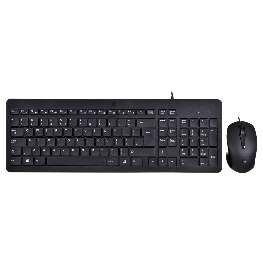 Zestaw klawiatura + mysz HP 150 Wired Mouse and Keyboard przewodowe czarne 240J7AA