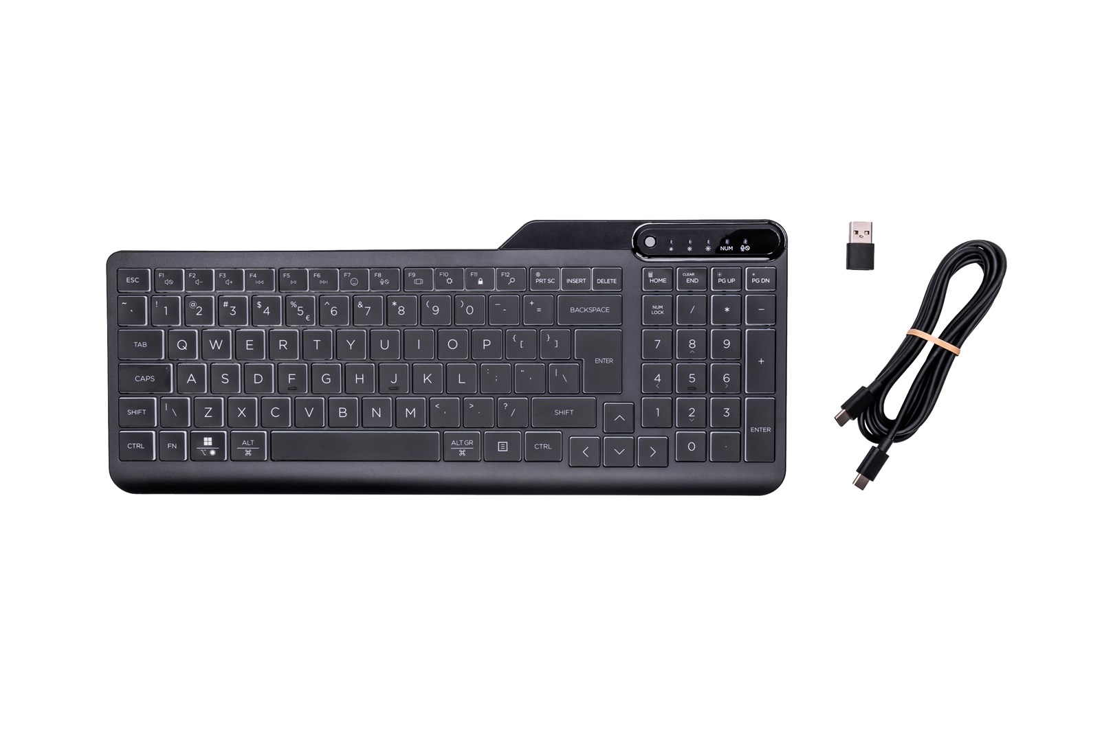 Klawiatura HP 400 Backlit Wired Keyboard przewodowa czarna 7N7C0AA