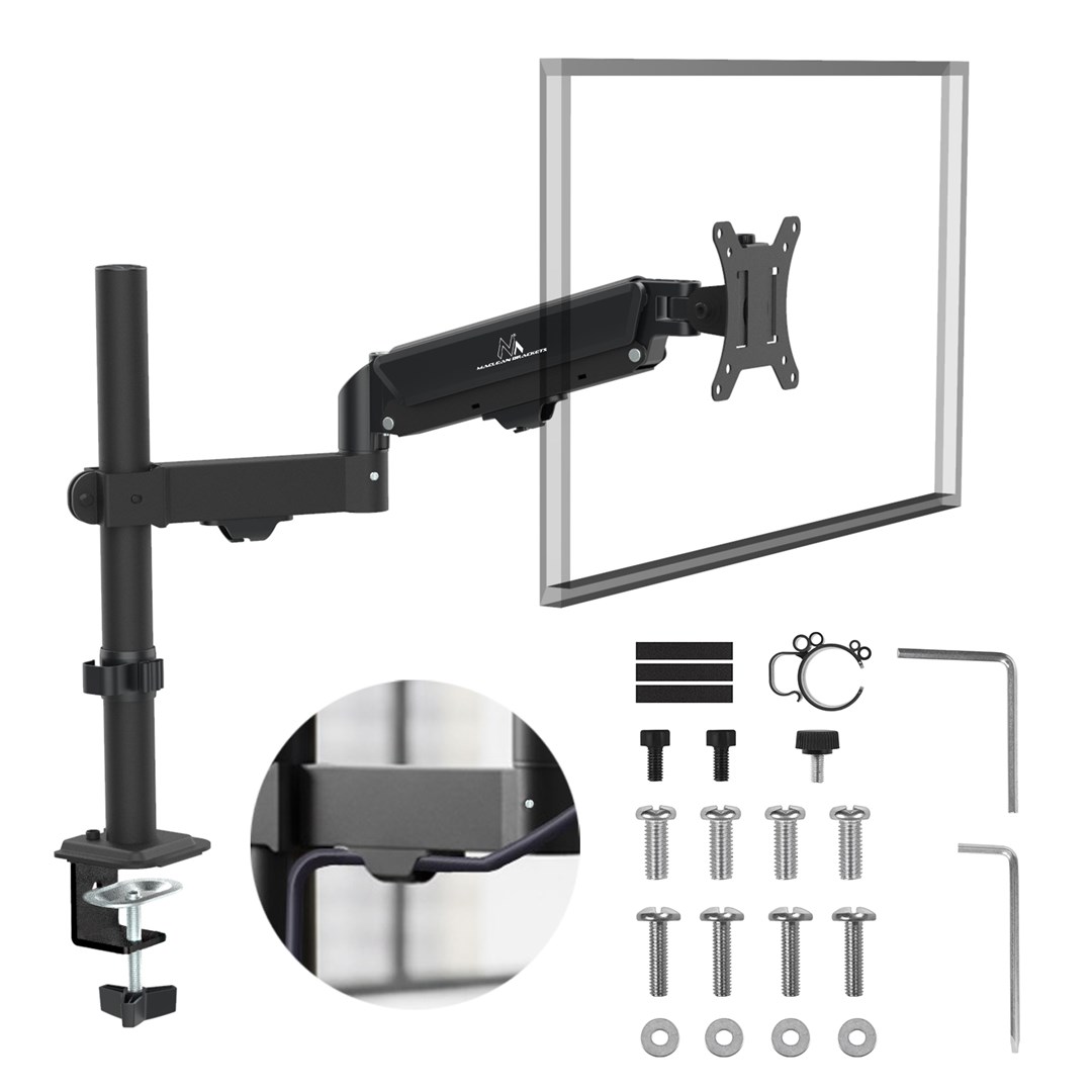 MACLEAN UCHWYT NA MONITOR, SPRĘŻYNA GAZOWA, 17"-32", 2-10KG, CZARNY MC-135